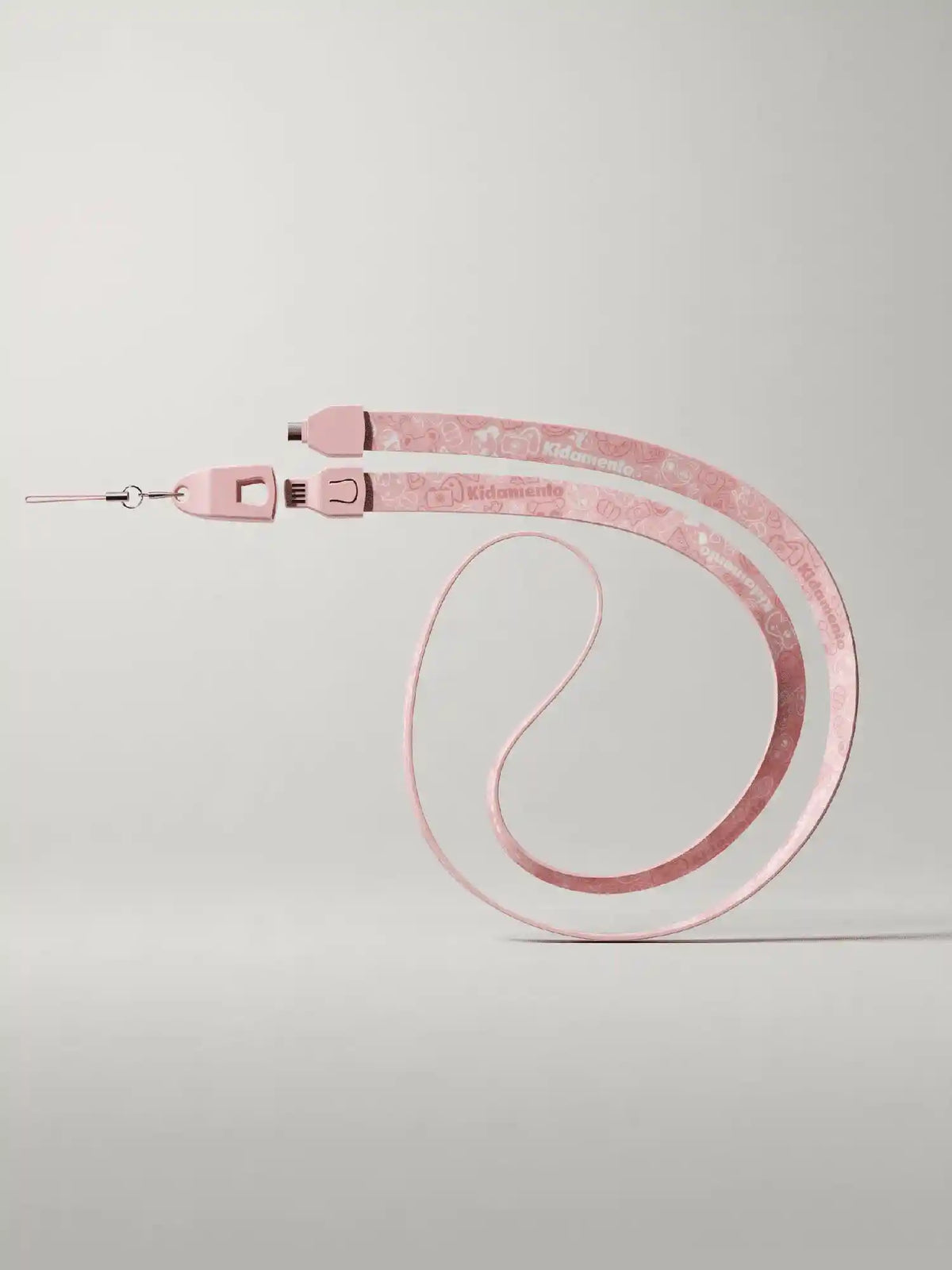 kiimento 3-in-1 USB charging camera neck strap lanyard in pink – works as charging cable and strap
