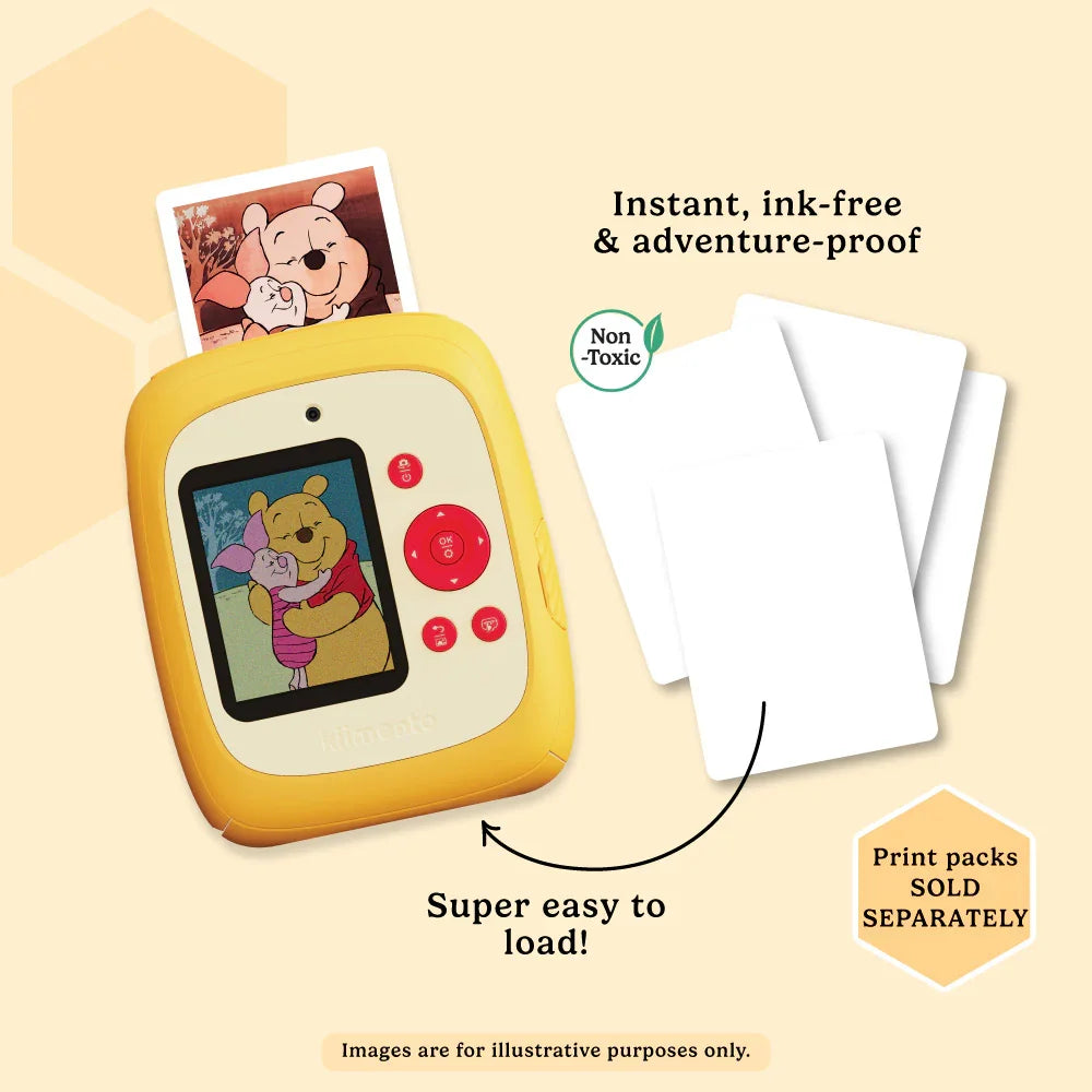 kiimento disney winnie the pooh instant print kids camera using thermal paper no ink required