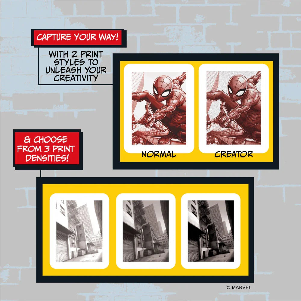 Spider-Man Print Pro Camera with two print styles and three print densities.