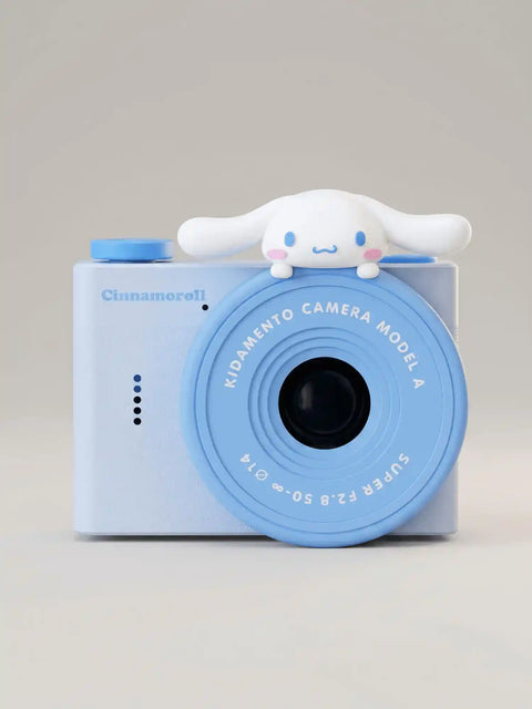 kiimento Sanrio Cinnamoroll Mini Camera Model A – blue kids mini camera with Cinnamoroll figurine topper