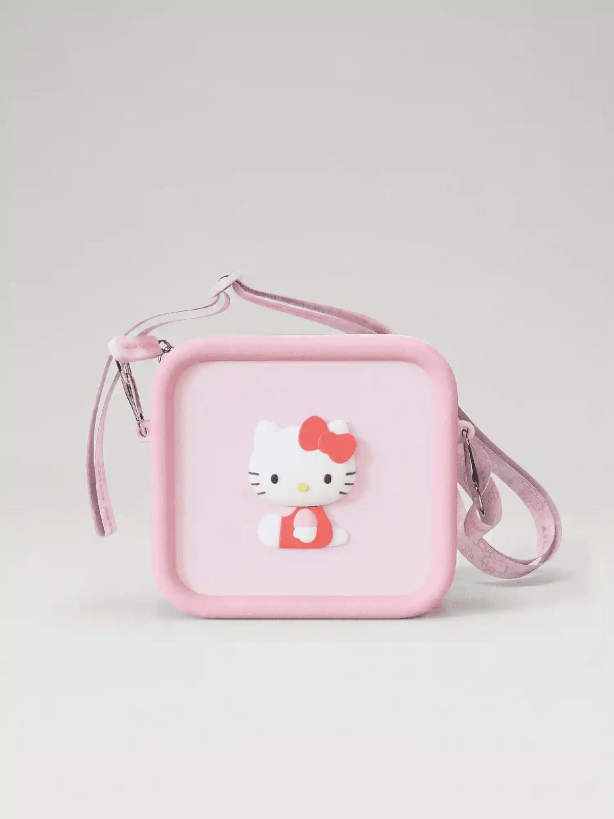 kiimento Sanrio Hello Kitty Silicone Camera Bag – pink Hello Kitty 3D charm kids camera bag with adjustable strap