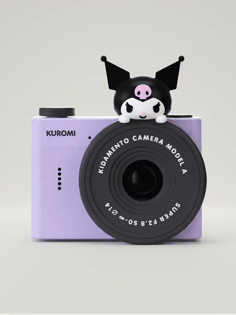 kiimento Sanrio Kuromi Mini Camera Model A – purple kids mini camera with Kuromi figurine topper